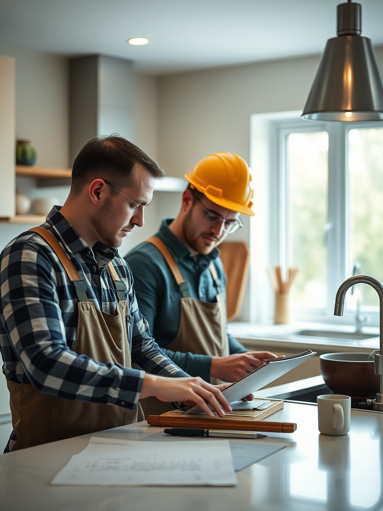 kitchen contractors planning a new kitchen